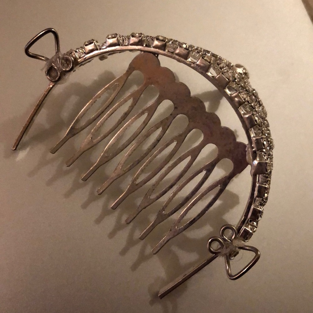 Princess Crown Silver Rhinestone - Picture 3 of 6